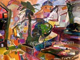 ARTISTAS-CONTEMPORANEOS.-jose-manuel-merello.-subida-a-altea.-(81-x-100-cm).-mix-media-on-canvas